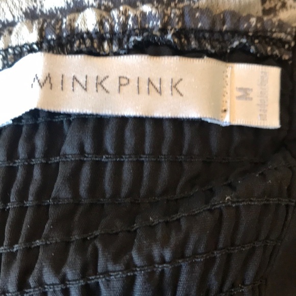 Mink Pink Jacquard Gray Leopard Strapless Mini Dress M - Picture 7 of 9